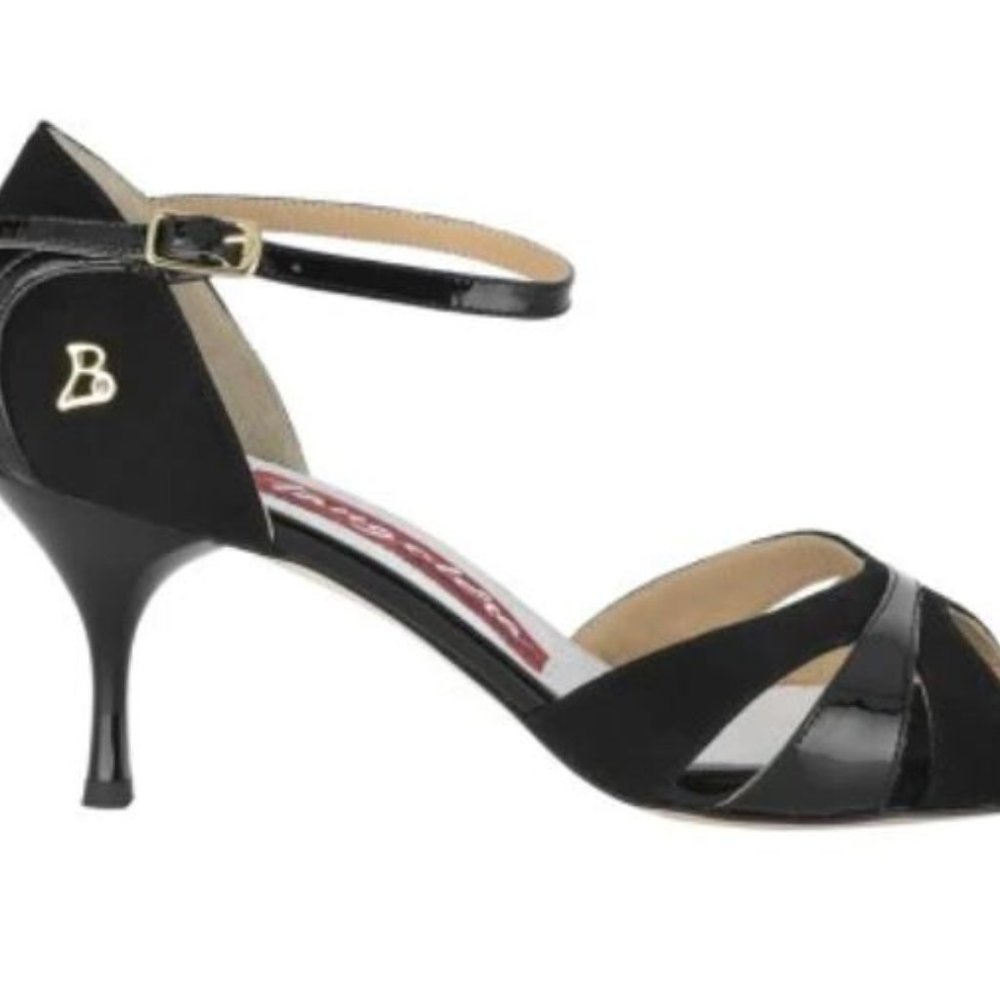 Tangolera Biella dance shoes in Black 70mm heel from Axis Tango